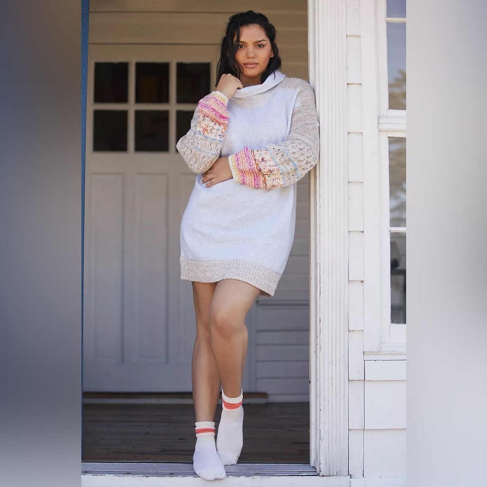 Daily Practice by Anthropologie Cozy Cowl Neck Tunic Dress
